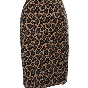 JACQUARD LEOPARD PRINT PENCIL SKIRT